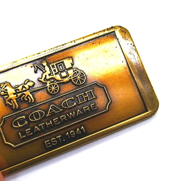 2 LEFT! Vintage Large COACH Brass Keychain Fob Tag Purse Charm - Picture 3 of 6